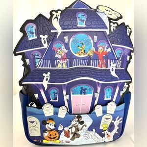 Loungefly Mini Backpack Disney Halloween Mickey Mouse and Friends Haunted House